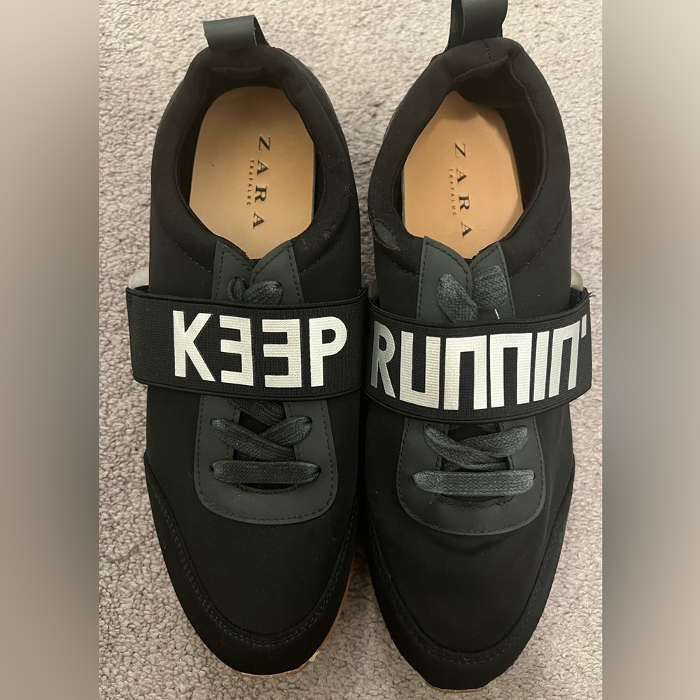Zara Trafaluc Black Keep Running Shoes Sneakers